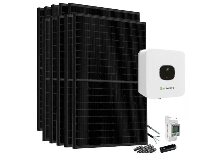 Komplettsystem 4,3kWp Solaranlage zur Direkteinspeisung inkl. bifazialem Full Black Solarmodul & MIC-3000 TL-X Wifi