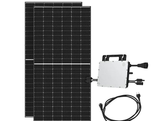 Balkonkraftwerk Hoymiles HMS-800W-2T mit 2 x 405W Bifaziale Glas Glas Module