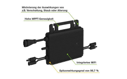 Balkonkraftwerk Hoymiles HMS-800W-2T mit 2 x 405W Bifaziale Glas Glas Module